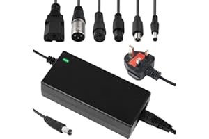 LUFEIS Electric Scooter Charger, 42V 2A Battery Charger for Li-ion Battery, Universal Mobility Scooter Battery Charger with 6 Plugs, Electric Bike Charger for M365, Electric Bike, Hoverboard