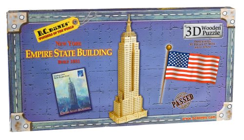 Preisvergleich Produktbild 3D Wood Large Empire State Building Puzzle 57pc by Toysmith