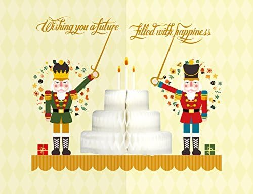 YURICOM Honeycomb Pop up Brithday Card - Honeycomb Pop up Greeting, Birthday, Thanks, Wedding, Love, Congrats Card (Nut Cracker)