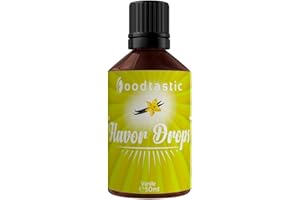 Foodtastic Flavor Drops Vanille 50ml | Flavdrops Aroma Tropfen | kalorienfrei Süßen I ohne Zucker | Lebensmittelaroma Flavour Drops Flave Drops Geschmackstropfen
