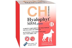 CHEMICAL IBERICA Hyalophyt Msm Giants Condroprotector para Perros Grandes de Razas Gigantes y Protector de Articulaciones, Caderas y Cartílagos, Suplemento Indicado para Tendones y Ligamentos (120 comprimidos)