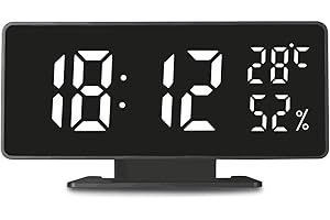 ‎GREEN BLUE GreenBlue GB395 Zegar z Alarmem i Termometrem Czarny Higrometr z Funkcją Drzemki