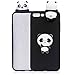 Produktbild iPhone 7s Plus Hülle Silikon, LuckyW 3D Carton Handyhülle für Apple iPhone 7 Plus/7S Plus(5.5 zoll) Soft Silikon Tasche Transparent Clear Klar Durchsichtig Ultra Slim Thin Dünne Schutzhülle - Schwarzer Panda