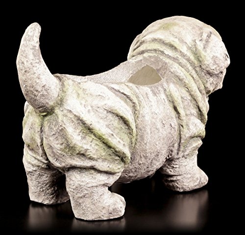 Gartenfigur Hund als Pflanztopf – Figur Garten Deko Stein-Optik - 5