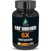 VedaPure Natural Fat Burner 6X With Green Tea, African Mango, Green Coffee Bean & Garcinia Cambogia Extract, Weight Loss supplement for men and women- 90 Capsules