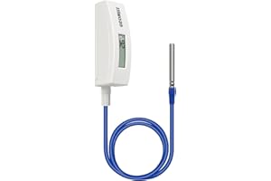 ECOWITT WN34D Termómetro de piscina para el hogar, sensor digital de temperatura del agua con pantalla LCD, resistente al agua, sensor con cable de 3,28 pies para piscinas, jacuzzis