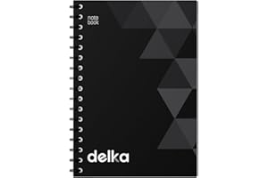 delka A4 Wirebound Notebooks, Ruled Pages, Durable Spiral Binding, Premium Quality Paper for School, Office, and Note-Taking Versatile (Black, Pack of 1)