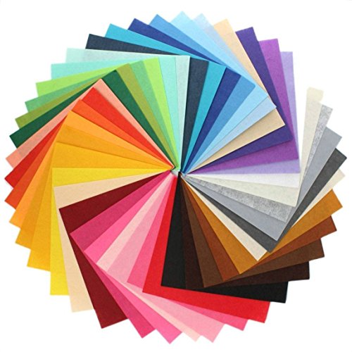 SOLEDI Filzplatten Bastelfilz Filz-Blätter (41 Farbe-15cm*15cm)