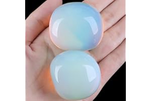 SAHOOTTIE Opal Crystal 1.6-1.8" Opal Gemstones Opal Healing Crystal Opal Polished Gemstone Opal Tumbled Stone Opal Pocket Stone for Crystal Lovers Beginners Collectors 1pc