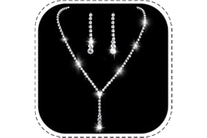 Ushiny Conjuntos de joyería de boda de plata de cristal nupcial collares y pendientes Set de gargantilla de diamantes de imitación para mujeres y niñas