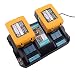 Produktbild 2 Einheiten BL1850N Elektrowerkzeug Batterie mit LED Batterieanzeige + 4A Dual Port DC18RC Ladegerät (2 * BL1850N + 4A Ladegerät) …