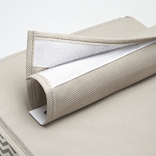 mDesign hängender Stoffschrank – der ideale Hängeschrank aus Stoff – perfekt als Hängeregal für den Flur – die Hängeaufbewahrung für diverse Einsatzgebiete – 6 Fächer – Farbe: taupe/natur - 4