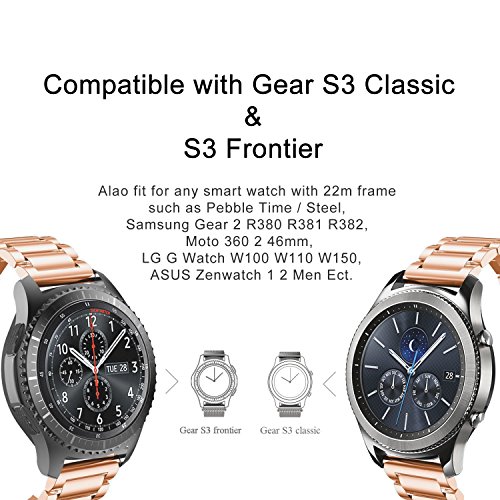 Samsung Gear S3 Armbanduhr Band, kuxiu verstellbar Edelstahl Metall Armband Gurt mit Link Anpassung Werkzeug für Samsung Gear S3 Classic/Gear S3 Frontier Smart Watch - 3