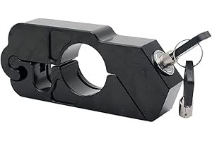 Czhxtqz Antivol de moto A poignée/accélérateur/frein/antivol de guidon pour sécuriser votre vélo, scooter, cyclomoteur ou ATV en moins de 5 secondes., Noir