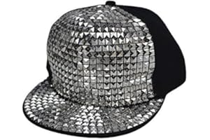 AUSUAYA Casquettes de baseball bling-bling pour homme/femme avec trou pour queue de cheval, chapeau de balle à paillettes pour disco/hip hop/punk rock/fête GB-H_H-M-2