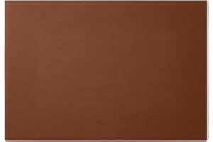 Eglooh - Mercurio Deluxe - Protector Mesa Escritorio de Oficina en Cuero Naranja Marrón Natural cm 65x45 - Alfombrilla Raton xxl Costuras Azul en Contraste y Fondo Antideslizante - Made in Italy