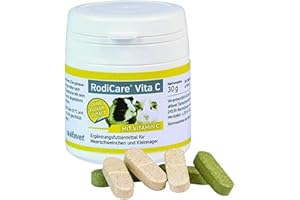 alfavet RodiCare Vita C, karma uzupełniająca z witaminą C dla świnek morskich i małych gryzoni, bez cukru, 30 g (40 tabletek po 750 mg)