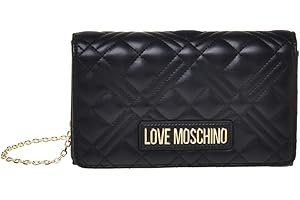 Love Moschino BORSA QUILTED PU NERO+GALV.ORO