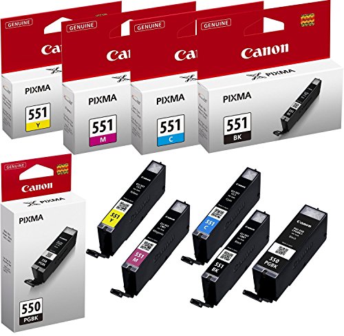 Canon PGI550 - CLI551CMY + K Tintenpatronen, 5-er Set von - 2 x schwarz, 3 x farbtinten