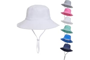 EMTSEB Baby Sun Hat Toddler Summer UPF 50+ Sun Protective Bucket Hat Wide Brim Beach Hats for Baby Boys Girls 0-6 Years