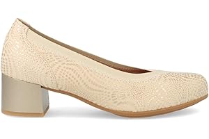 PITILLOS - Zapato de salón,tacón bajo de 5cm,de Piel,Suela de Goma,Planta de Gel,Goma en el Borde,Escotado, para: Mujer