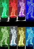 SmartEra® 3D optische Täuschung Stehen Iron Man Panel Nacht 7 Farbwechsel USB Touch Taste LED Schreibtisch Tabellen Licht Lampe Tischleuchte - 2