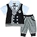 Baby Boy Kids Toddler Gentleman Two piece T-shirt Top Short Pants Outfit Clothes 12-18 Months