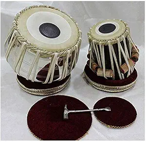 Akshar Tabla Mart Best of Beginner Tabla Set Steel Bayan Shisham Wood Dayan with Bag Hammer Gadiset & plastic Gatta