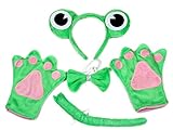 Mignon Grenouille Vert Bandeau Noeud Papillon Queue Gants Costume 4 Pièces pour fête...