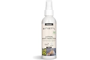 Biovetol - Lotion Anti-Insectes pour rongeurs et petits mammifères Bio - Sans rinçage - certifié par Ecocert - conçu et fabriqué en France - 125ml