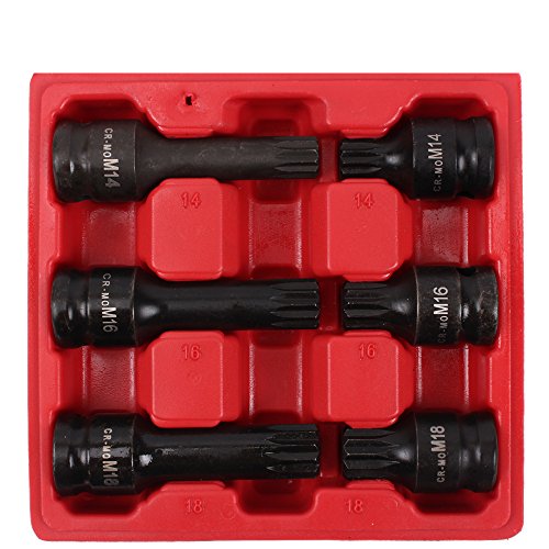 1/2″ Vielzahn Kraft Schlagschrauber Stecknüsse Nuss Satz M14 M16 M18 6 tlg XZN - 4