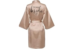 JPHCHSC Damen Brautjungfern Roben Kimono Badmantel Braut Morgenmantel Kimono Kurz Bademantel Satin Robe für Hochzeit Party Pool Party und Pajama Party