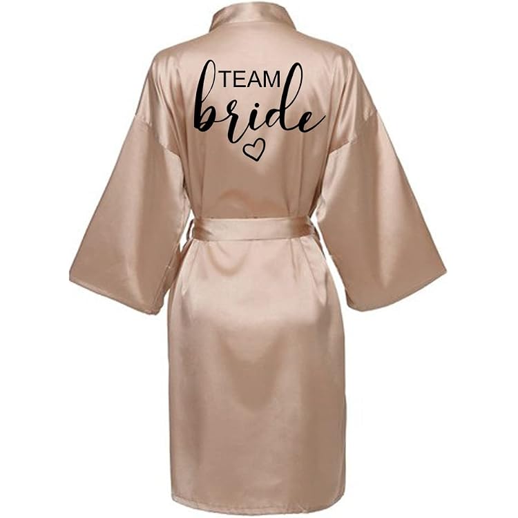 Kimono Robe Femme En Satin - Peignoir élégant, Pour Mariage, Chambre, Spa - Plusieurs Tailles