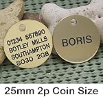 Spoilt Rotten Pets Quality Brass Engraved 25mm Pet Disc Identity Dog Tag When Checking Out Please Tick The Gift Message Box To Send Us The Engraving Details