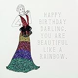 You Are Beautiful Like A Rainbow - Quality Handmade Open Birthday Card - RB3