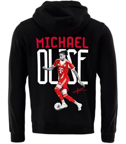 Fc Bayern München Hoodie Olise Für Kinder - Schwarz, 100% Baumwolle, Offizieller Fanartikel Fc Bayern Hoodie Kinder 152