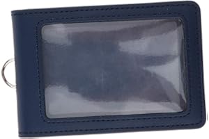 Colcolo Porte-badge En Cuir PU Portefeuille 2 Poches pour Cartes Verticales - Bleu foncé