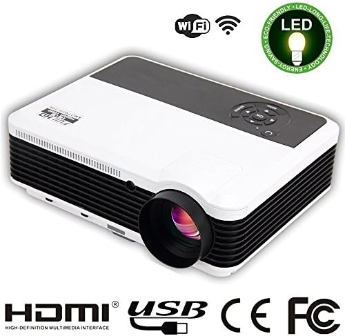 Anunu  5.8" TFT Full HD Multimedia Projector 1280x800 Full 3D LCD Home Theater System 3600 Lumen Home Beamer 3500:1 Home Projector USB HDMI VGA TV AV for Home Theater Business Meeting Study Education KTV Use