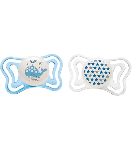 Chicco Physioring Succhietto Lumi 12+ Mesi - 2 Pezzi, Tettina Ortodontica Active, Anello Luminescente