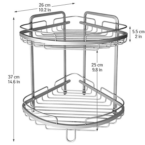 Wonder Worker Astra Duschecke 2 Etagen Eckregal Bad Aluminium eloxiert Wandmontage - 3