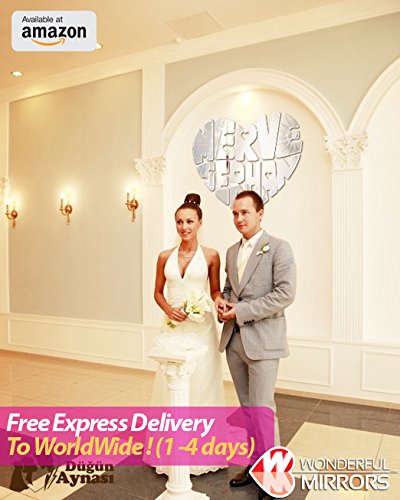 Reflect your love with a Heart-Shaped Mirror Personalized with your Name – Express Delivery to Worldwide via DHL - 5
