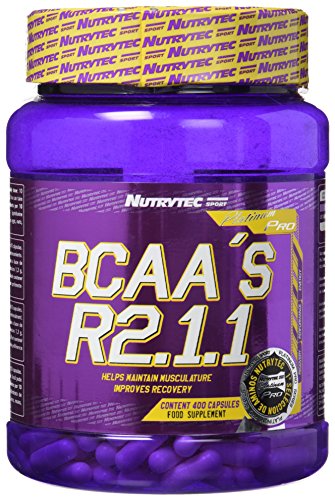 Nutrytec Aminotec BCCAs Platinum, Suplemento para Deportistas - 400 Cápsulas
