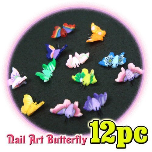 3D Butterfly Fimo Nail Art x 12 CODE: #240