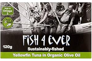 Fish 4 Ever | Yellowfin Tuna In Organic Olive Oil | 4 X 120G