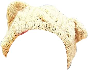 Demarkt Katze Ohren Geformt Damen Madchen Hakeln Stricken Ski Hut Warm Beanie Wollmutze Wintermutze Strickmutze Beige Amazon De Bekleidung