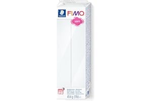 STAEDTLER 8021-0 FIMO Soft Oven-Hardening Polymer Modelling Clay - White (1 x 454g Block)