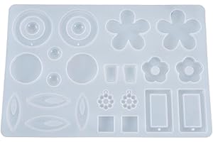 通用 Moldes Pendientes Resina Epoxi Moldes Resina Epoxi Joyeria Silicona Moldes de Resina Epoxi para Pendientes Resina Moldes Silicona Manualidades para Hacer Colgante, Joyería, Llavero, DIY, Manualidades