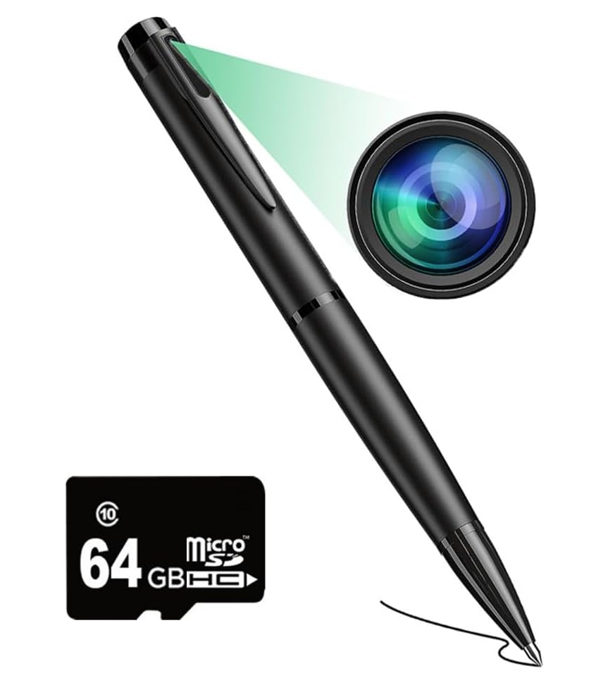TECHNOVIEW 64Gb Hidden Camera Wireless Spy Camera, Pen Camera with Fhd 1080P, Nanny Cam Hidden Camera, Body Camera for Home Security Or Classroom Learning ?2024 Upgraded Version? (Tv-W10)