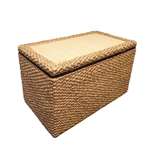 Büloo Natur Rattan Wäschesammler/Wäschekorb auch perfekt als Faltbarer Aufbewahrungsbox Belastbar bis 300kg