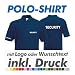Produktbild Polo Shirt, navy, Fruit of the Loom, inkl. Ihrem Wunschtext / Logo Druck Werbedruck, z.B. THW / Feuerwehr